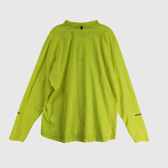 Nike Dri-Fit Mens Running Pullover Shirt XL Neon Yellow Long Sleeve - Picture 2 of 12